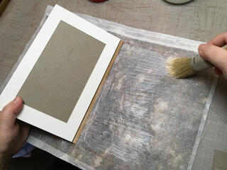 Gluing the Boards onto the Cloth